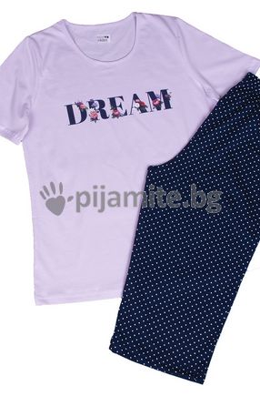 Дамска пижама, къс ръкав, 7/8 панталон Dream 157